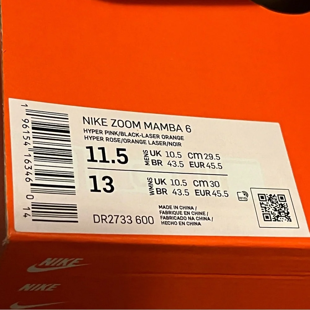 Nike Zoom Mamba 6 Hyper Pink &‎ Rose /Black Laser Orange men’s Track Shoes
